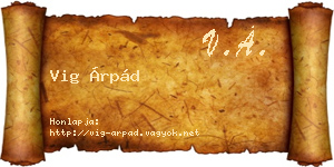Vig Árpád névjegykártya
